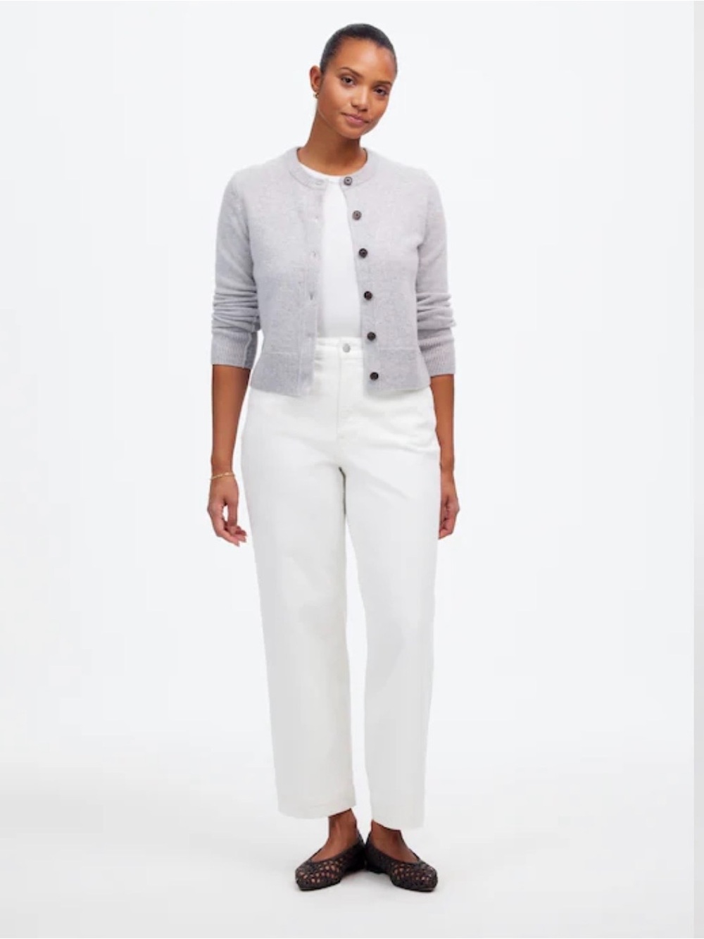 Madewell curvy perfect vintage crop white jean